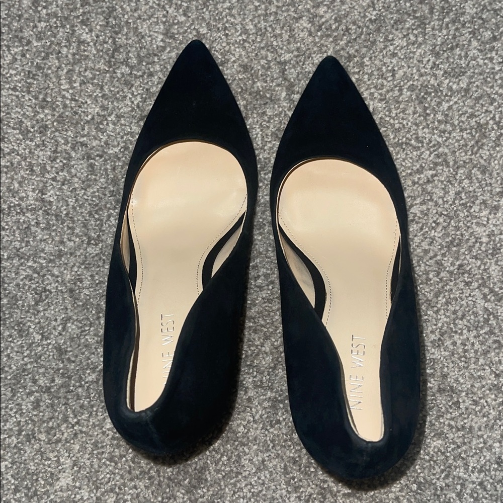 Nine West black suede block heels - Picture 4 of 8